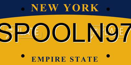 SPOOLN97 New York License Plate