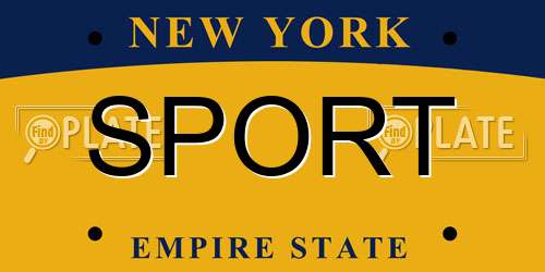 SPORT New York License Plate