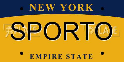 SPORTO New York License Plate