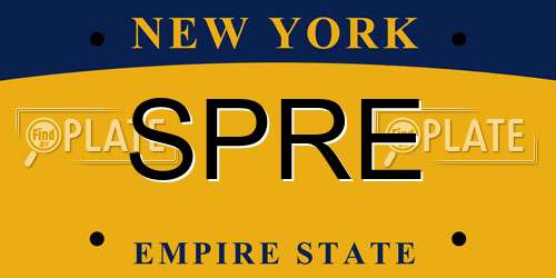 SPRE New York License Plate