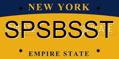 SPSBSST New York License Plate