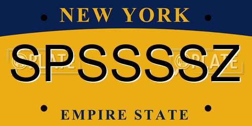 SPSSSSZ New York License Plate