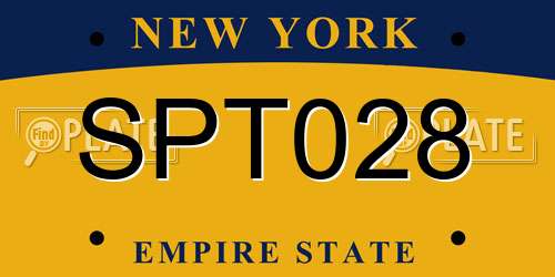 SPT028 New York License Plate