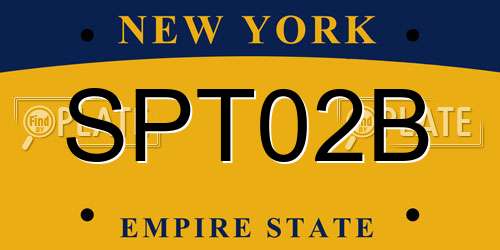 SPT02B New York License Plate