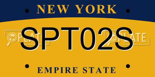 SPT02S New York License Plate