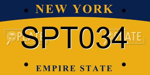 SPT034 New York License Plate