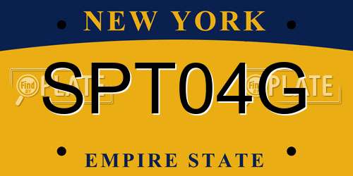 SPT04G New York License Plate