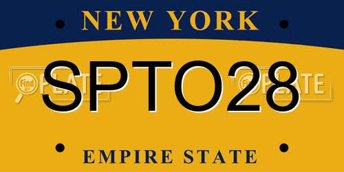 SPTO28 New York License Plate