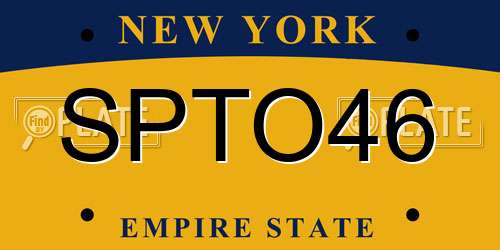 SPTO46 New York License Plate