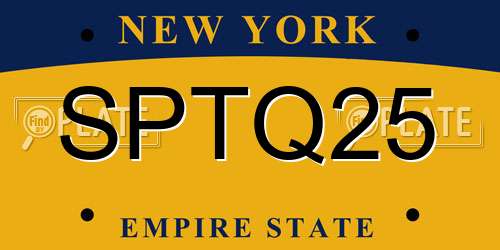 SPTQ25 New York License Plate