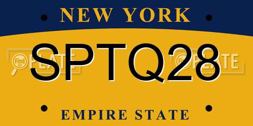 SPTQ28 New York License Plate