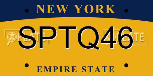 SPTQ46 New York License Plate
