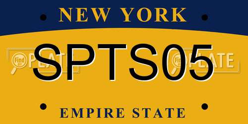 SPTS05 New York License Plate