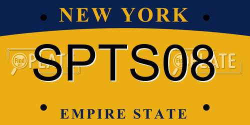 SPTS08 New York License Plate