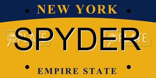 SPYDER New York License Plate