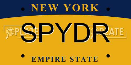 SPYDR New York License Plate