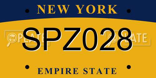 SPZ028 New York License Plate