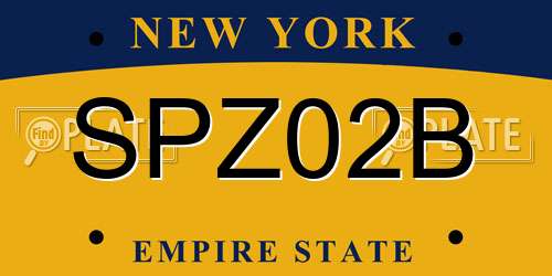 SPZ02B New York License Plate