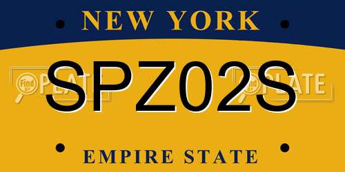 SPZ02S New York License Plate