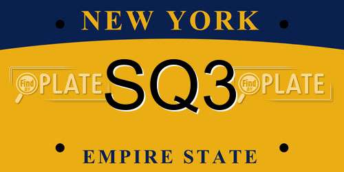 SQ3 New York License Plate