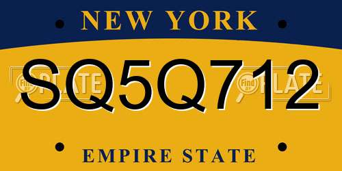 SQ5Q712 New York License Plate