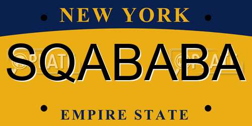 SQABABA New York License Plate