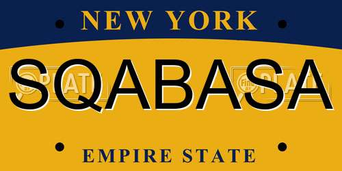 SQABASA New York License Plate