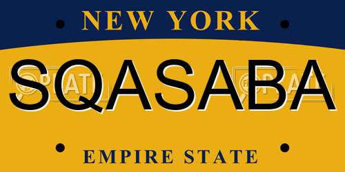 SQASABA New York License Plate