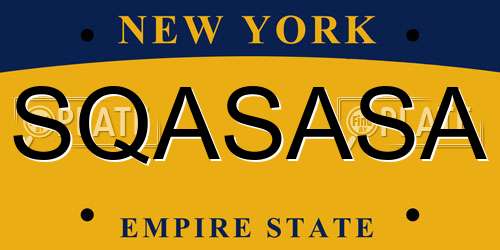 SQASASA New York License Plate