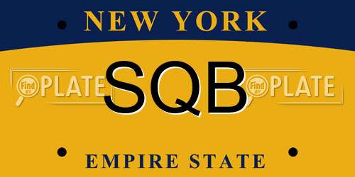 SQB New York License Plate
