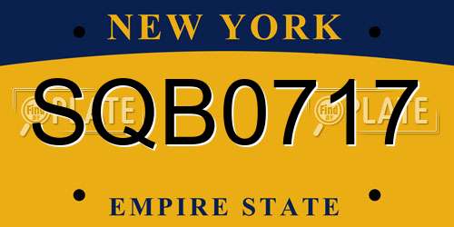SQB0717 New York License Plate