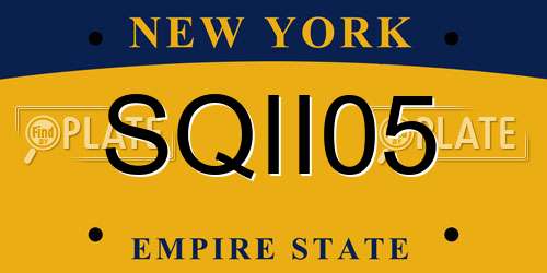 SQII05 New York License Plate