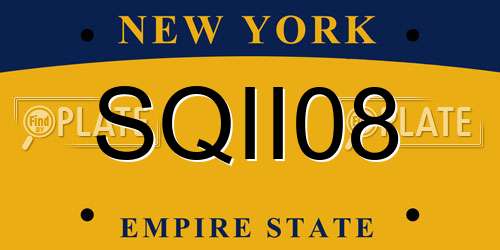SQII08 New York License Plate