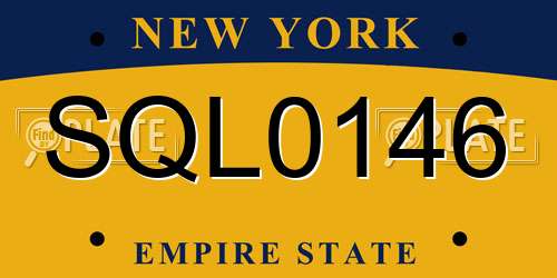 SQL0146 New York License Plate