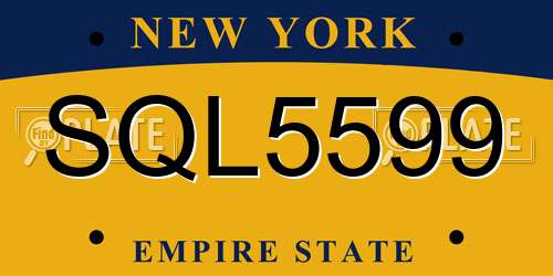 SQL5599 New York License Plate