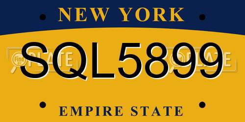 SQL5899 New York License Plate