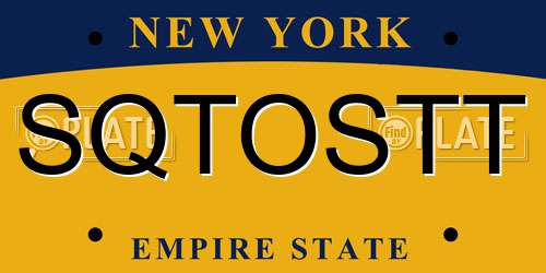 SQTOSTT New York License Plate