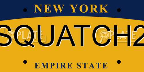 SQUATCH2 New York License Plate