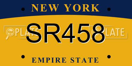 SR458 New York License Plate