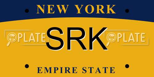 SRK New York License Plate