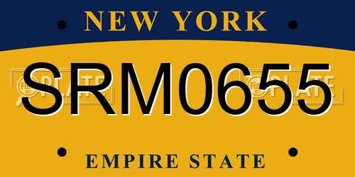 SRM0655 New York License Plate