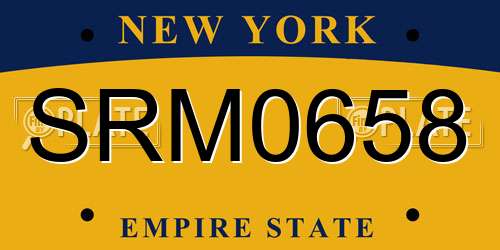 SRM0658 New York License Plate