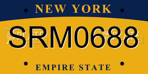 SRM0688 New York License Plate