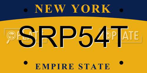 SRP54T New York License Plate