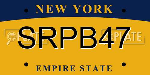 SRPB47 New York License Plate