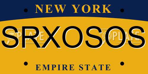 SRXOSOS New York License Plate