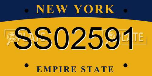 SS02591 New York License Plate