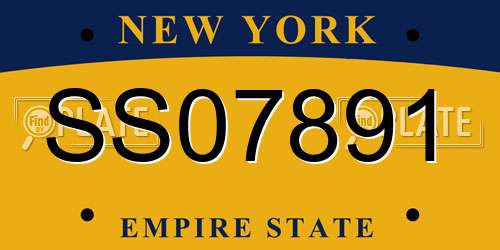 SS07891 New York License Plate