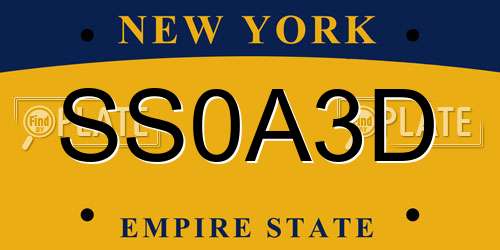 SS0A3D New York License Plate