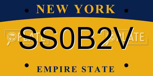 SS0B2V New York License Plate